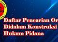 Daftar Pencarian Orang Didalam Konstruksi Hukum Pidana
