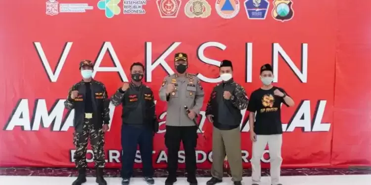 Polresta Sidoarjo Gelar Suntik Vaksin Covid-19 Dosis Kedua untuk Anggota Banser