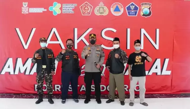 Polresta Sidoarjo Gelar Suntik Vaksin Covid-19 Dosis Kedua untuk Anggota Banser