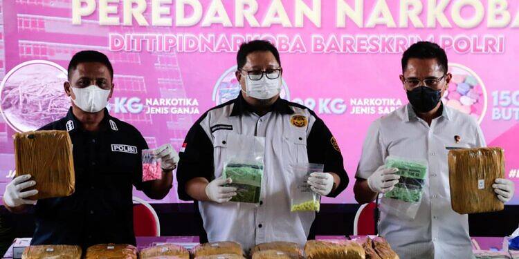 Bareskrim Polri Ungkap Peredaran 29,5 Kg Sabu, 44 Kg Ganja dan 1500 Ekstasi