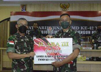 Penrem 121/Abw Raih Juara Ketiga LKJ TMMD Ke-112 tahun 2021 Yang Diselenggarakan Dispenad