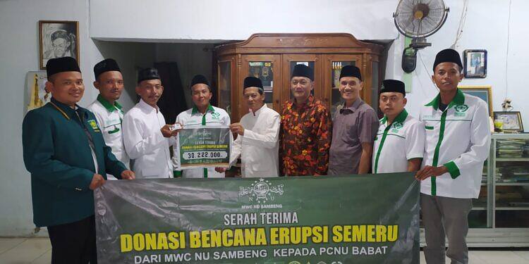 Ikhtiar Kemanusiaan, LAZISNU MWC NU sambeng salurkan Donasi Peduli Semeru kepada PCNU Babat