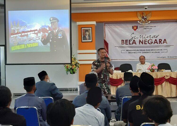Tangkal Ideologi Radikal Melalui Seminar Bela Negara pada Masyarakat Lamongan. Ini pesan kasdim 0812 Lamongan