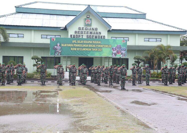Kodim 0812 Lamongan Gelar Apel Kesiapan Pasukan dalam Rangka Penanggulangan Bencana Hidrometeorologi