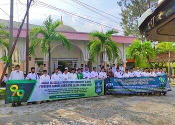 Meriahkan Harlah NU Ke 99 di PCNU Babat, PAC GP Ansor Babat Ajak Seluruh Banom Kibarkan Bendera NU