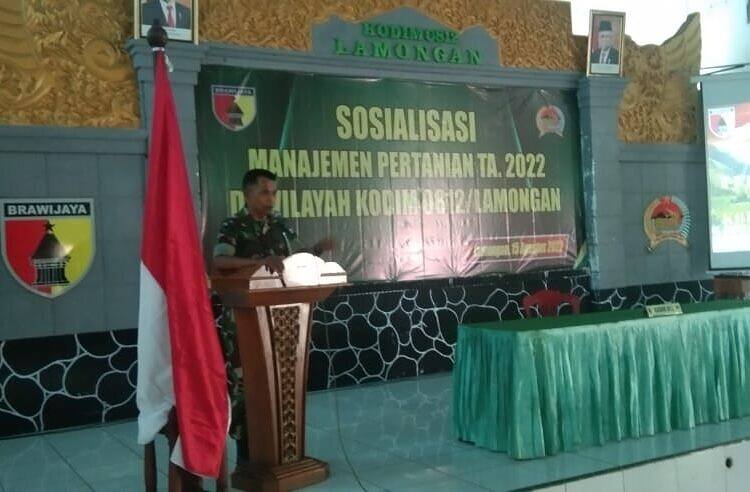 Maksimalkan Peran Babinsa, Kodim 0812/Lamongan Gelar Sosialisasi Manajemen Pertanian