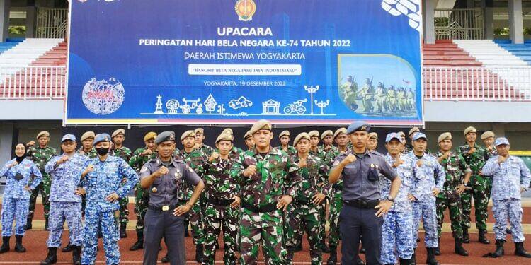 Potensi Pertahanan Bela Negara DIY Komcad, Komduk FKBN, Menwa Mahakarta Ikuti Upacara Hari Bela Negara ke 74.