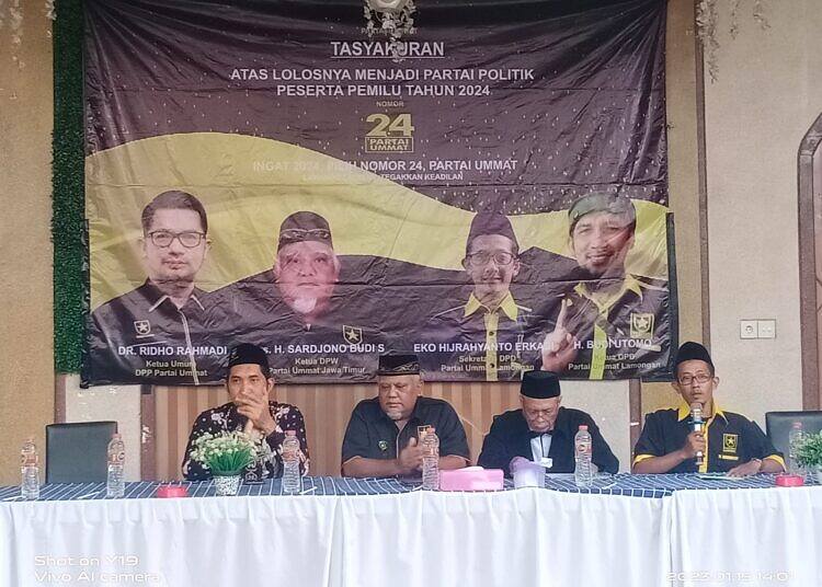 Lolos Jadi Peserta Pemilu 2024, DPD Partai Ummat Kabupaten Lamongan Adakan Tasyakuran Bersama Kader