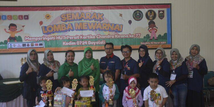 Persit KCK Cabang XLV Boyolali Gelar Lomba Mewarnai Dalam Rangka HUT Persit ke-77.