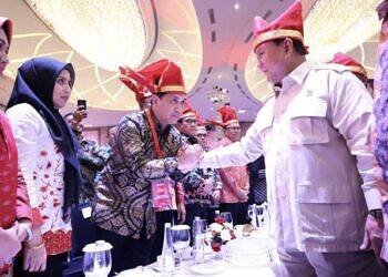 Menhan Prabowo di Rakernas Apeksi XVI 2023 Makassar, Tegaskan Pentingnya Hilirisasi.