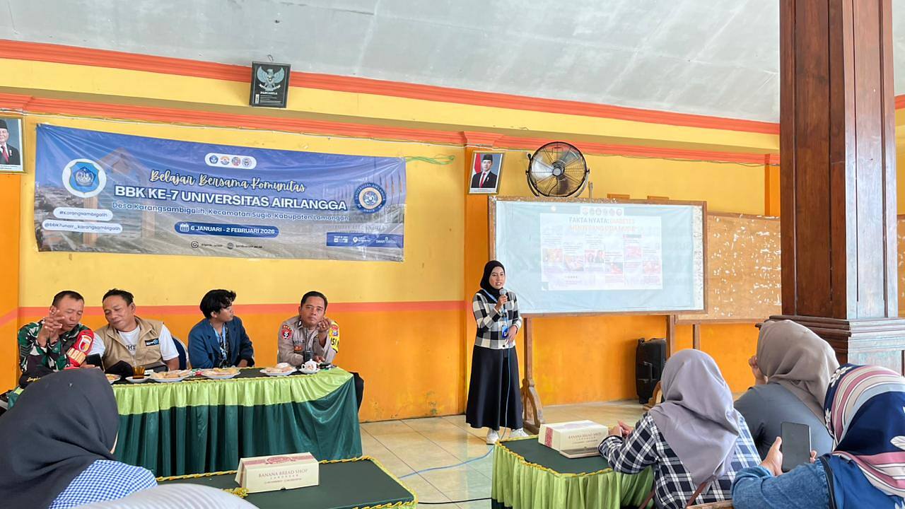 Tingkatkan Kesadaran Kesehatan Remaja, Babinsa Pandu Edukasi Diabetes Mahasiswa KKN-BBK UNAIR