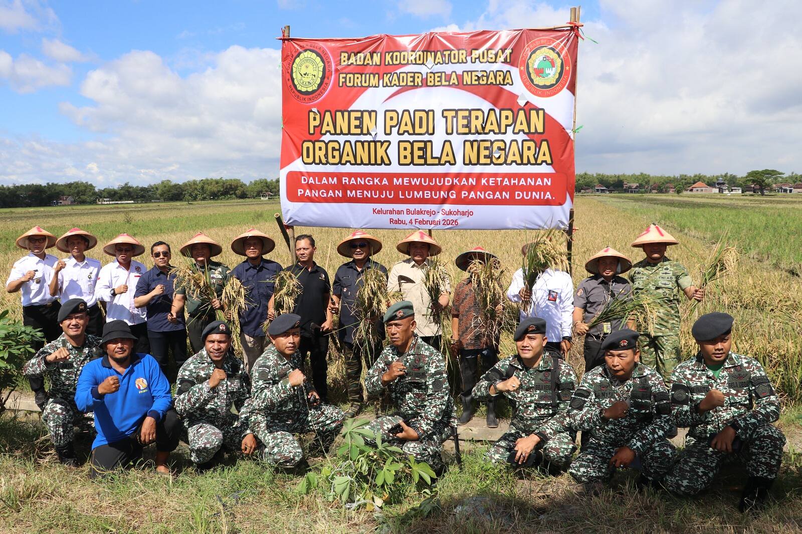 FKBN Panen Raya Padi Terapan Organik di Bulakrejo Sukoharjo, Perkuat Ketahanan Pangan Nasional