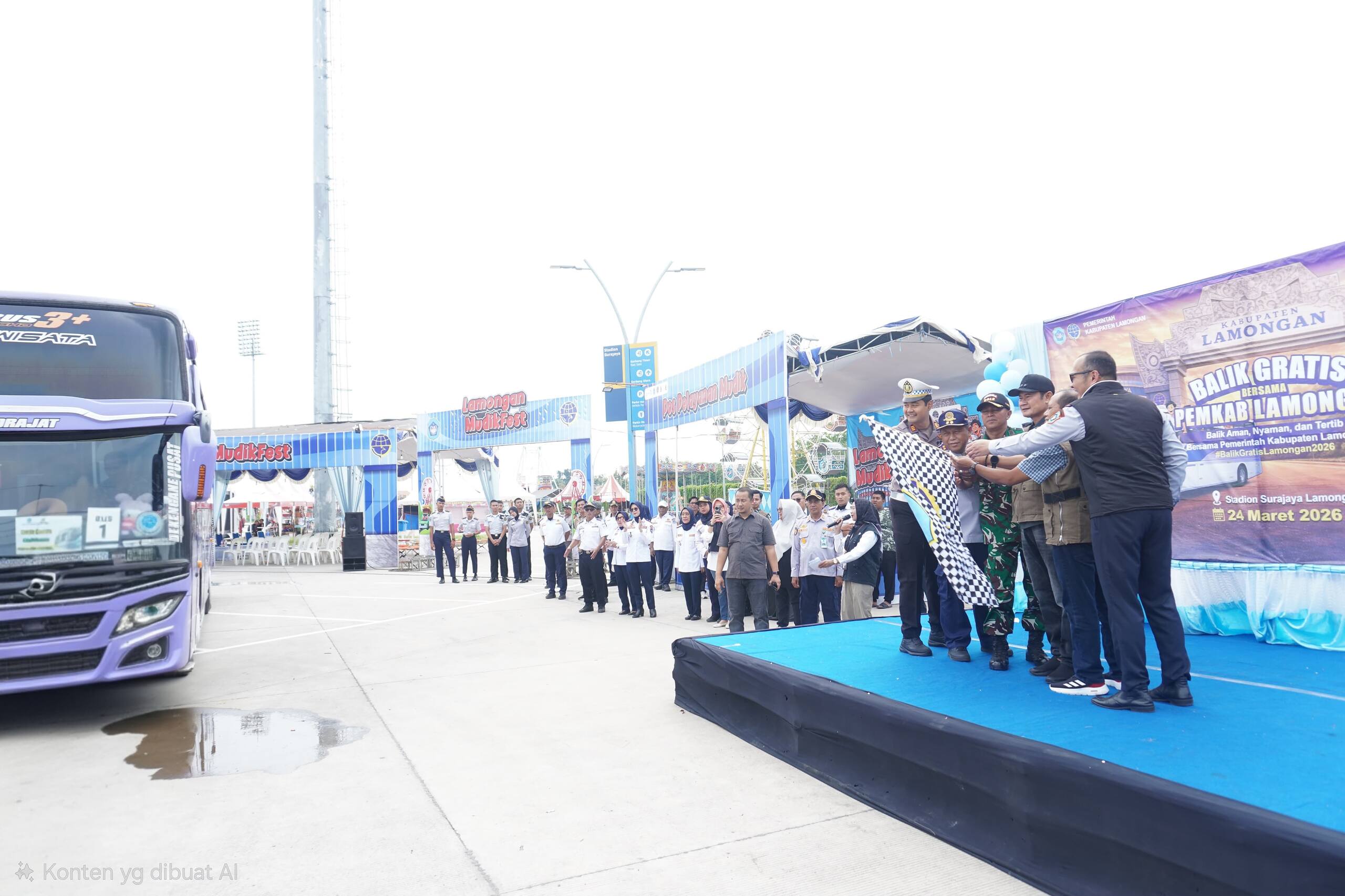 Hadiri Pelepasan Balik Gratis 2026, Kasdim 0812/Lamongan Tekankan Antisipasi Kemacetan dan Laka Lantas