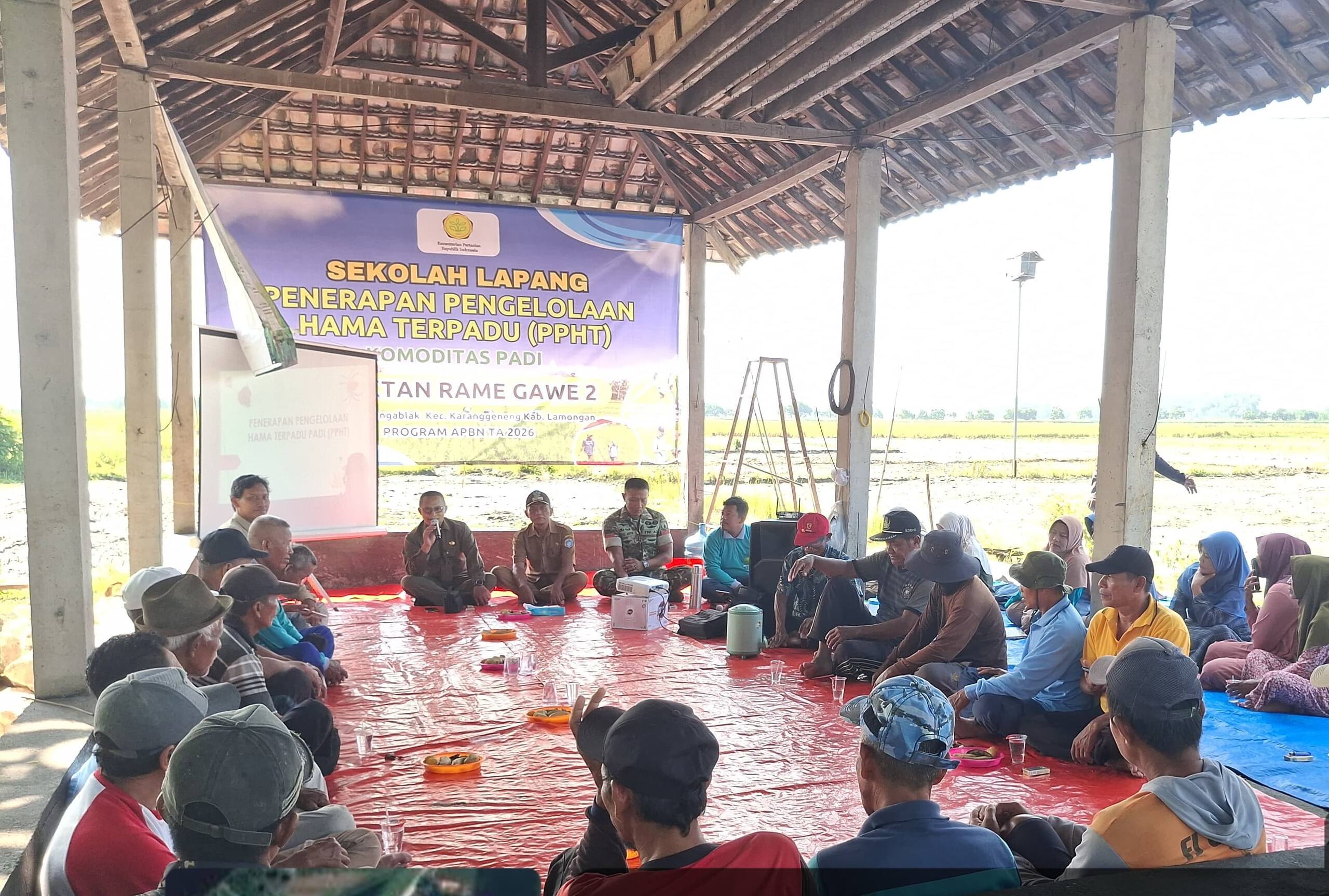 Perkuat Ketahanan Pangan, Babinsa Koramil 0812/15 Dampingi Sosialisasi PHT