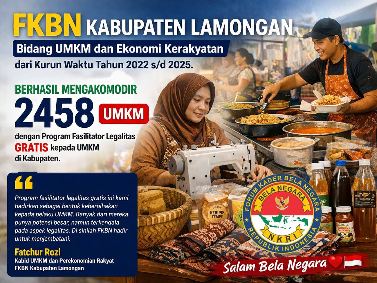 Dorong Ekonomi Rakyat, FKBN Lamongan Beri Legalitas Gratis untuk UMKM