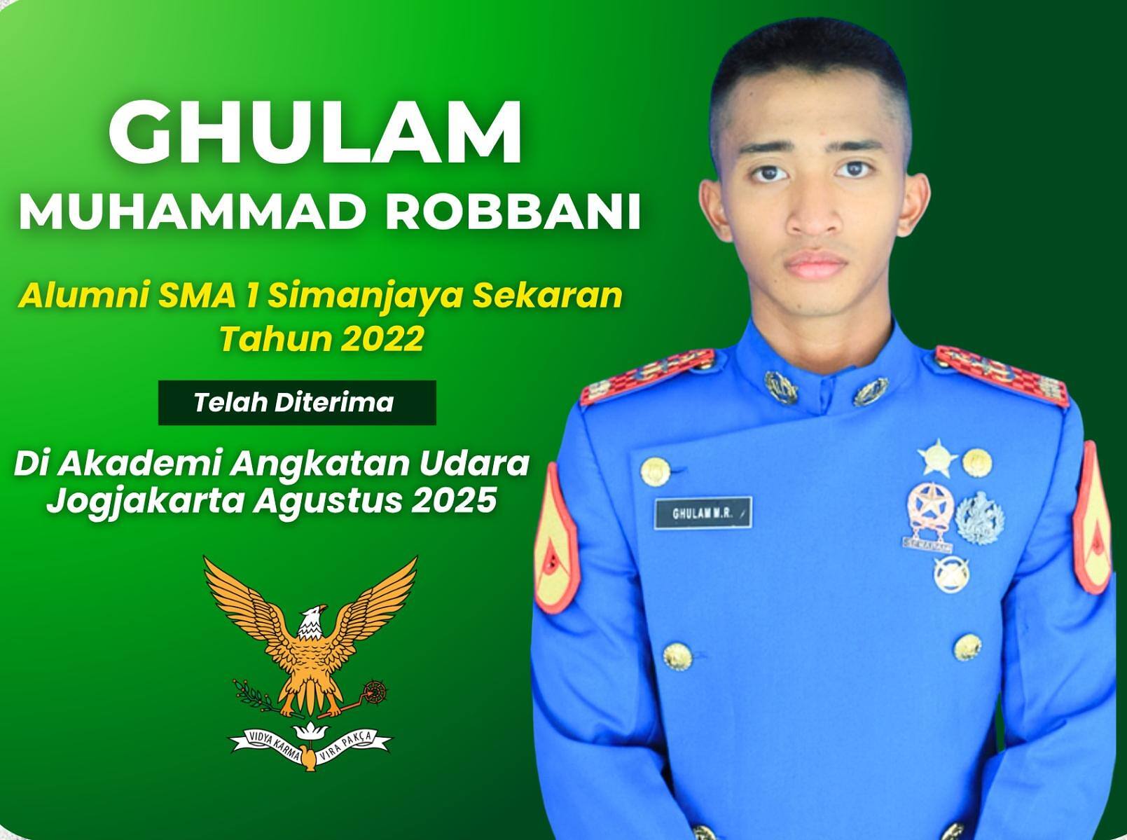 Jejak Inspiratif: Dari SMA 1 Simanjaya Sekaran ke Akademi Angkatan Udara