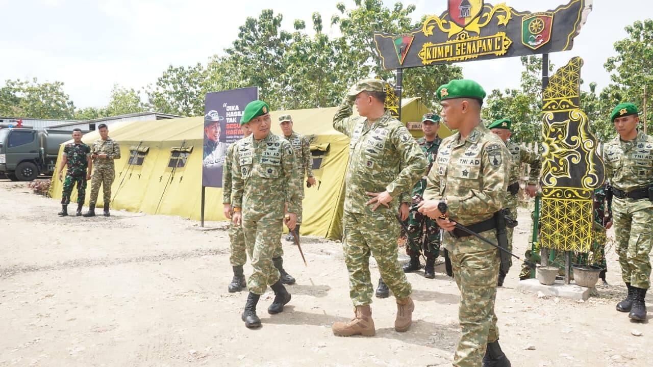 Tinjau Progres dan Kesiapan, Pangdam V/Brawijaya Didampingi Dandim Lamongan ke Mako Yonif TP 887/KJM
