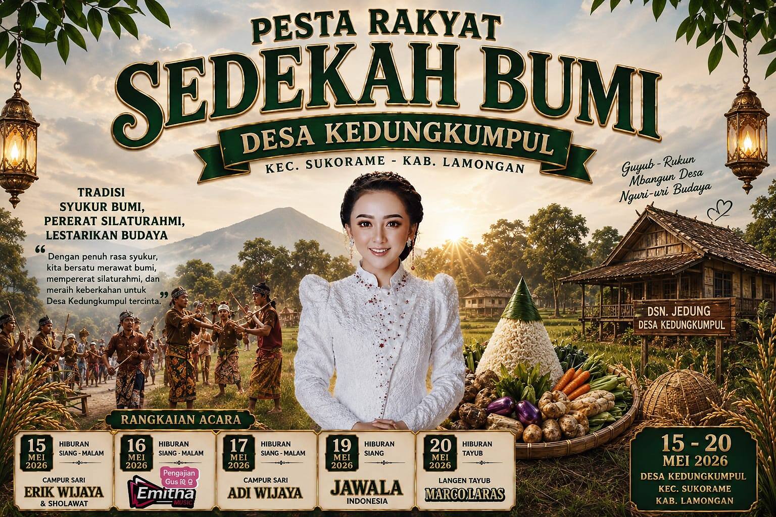 Angely Emitasari Ajak Warga Lestarikan Budaya Lewat Sedekah Bumi Kedungkumpul
