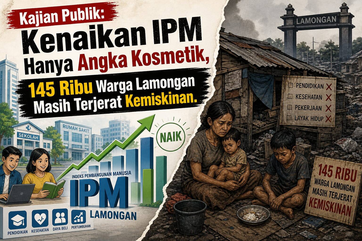 IPM Lamongan Naik, Namun 145 Ribu Warga Masih Hidup dalam Kemiskinan