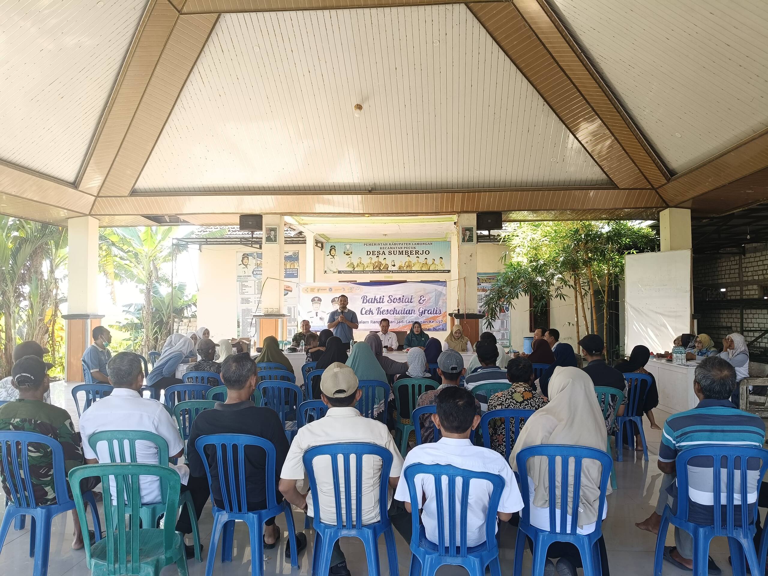 Bati Tuud Koramil 0812/26 Pucuk Hadiri Kegiatan Sosial dan Cek Kesehatan Warga Sumberjo