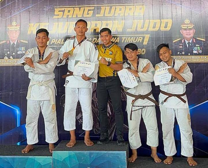 Atlet Judo Polres Lamongan Bripda Rizqy Sabet Gelar Juara 1 Piala Kapolda Jatim 2026