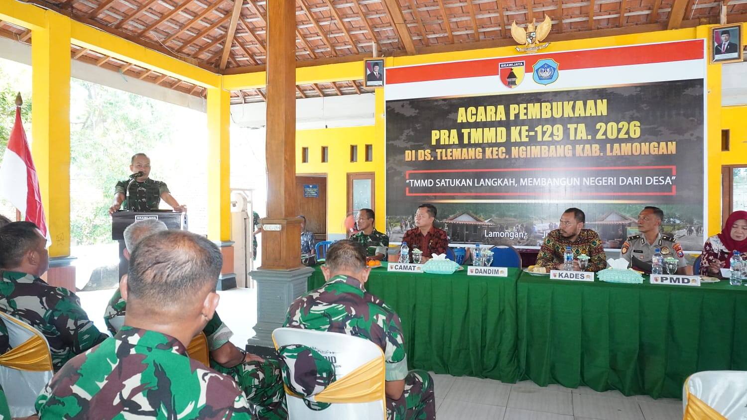 Pra TMMD ke-129 Tahun 2026 di Desa Tlemang Resmi Dimulai, Dandim Lamongan Pimpin Pembukaan
