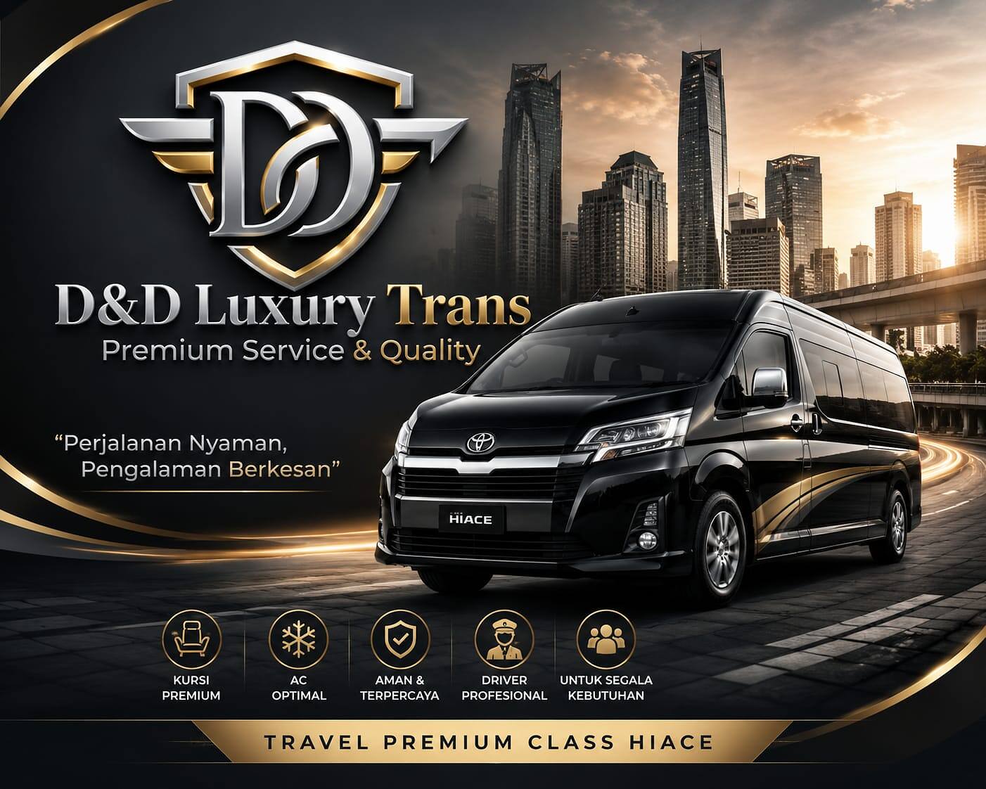 Hiace Premium Class D&D Luxury Transs, Pilihan Transportasi Mewah, Aman, dan Nyaman di Lamongan
