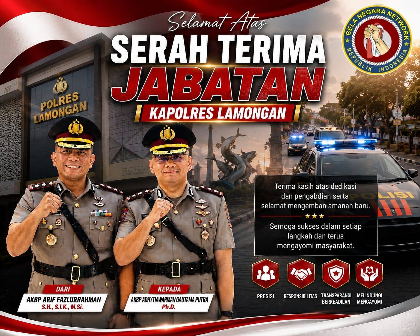 Kapolres Lamongan Resmi Berganti dalam Mutasi Polri