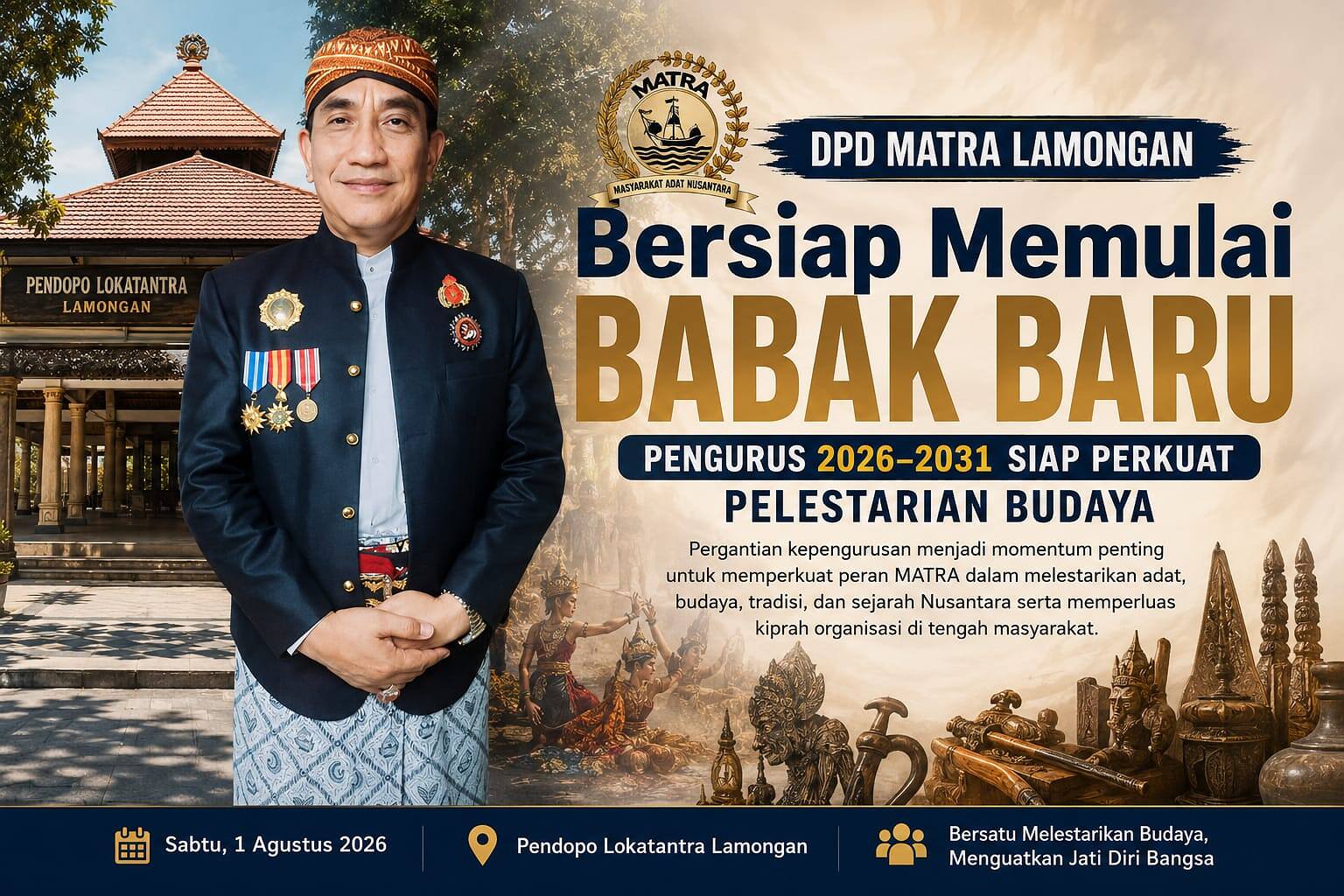 M.S. Heruwidi Pimpin DPD MATRA Lamongan, Era Baru Pelestarian Adat dan Budaya Dimulai