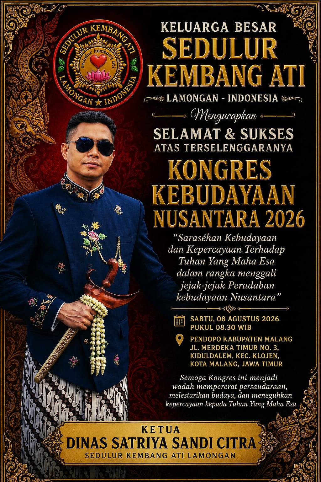 Ketua Sedulur Kembang Ati Lamongan Dukung Kongres Kebudayaan Nusantara 2026, Tegaskan Komitmen Lestarikan Warisan Leluhur