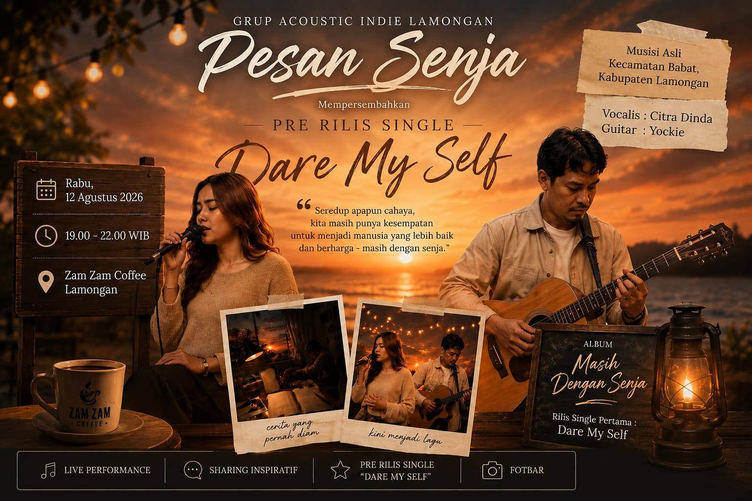 Pesan Senja, Grup Acoustic Indie Lamongan Rilis Single “Dare My Self”