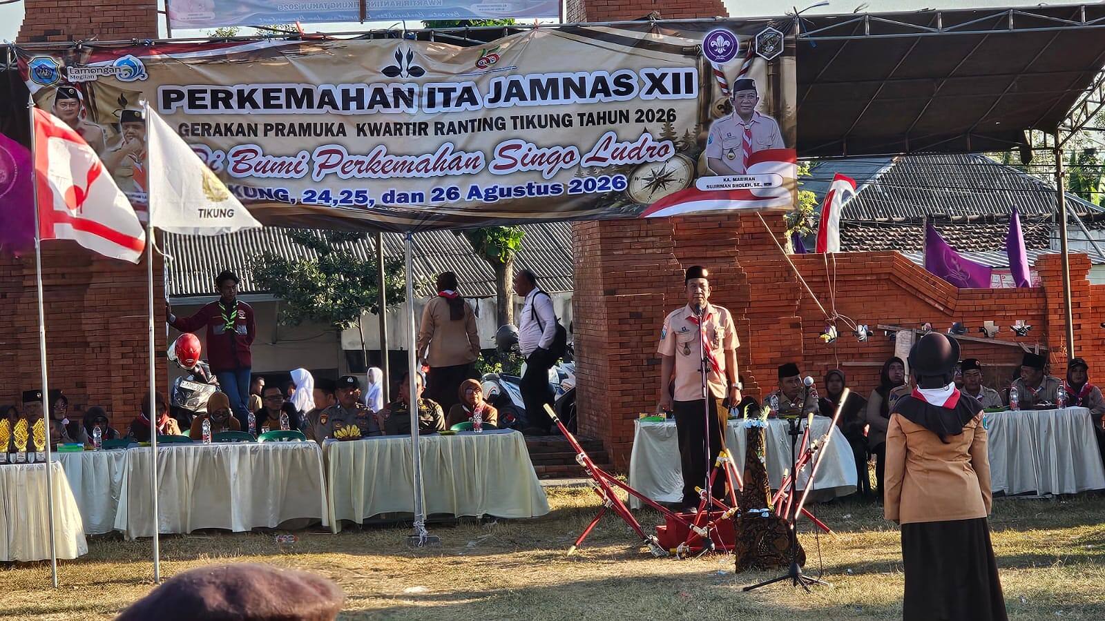 Perkuat Karakter Pemuda, Danramil 0812/04 Tikung Hadiri Perkemahan Jamnas XII 2026