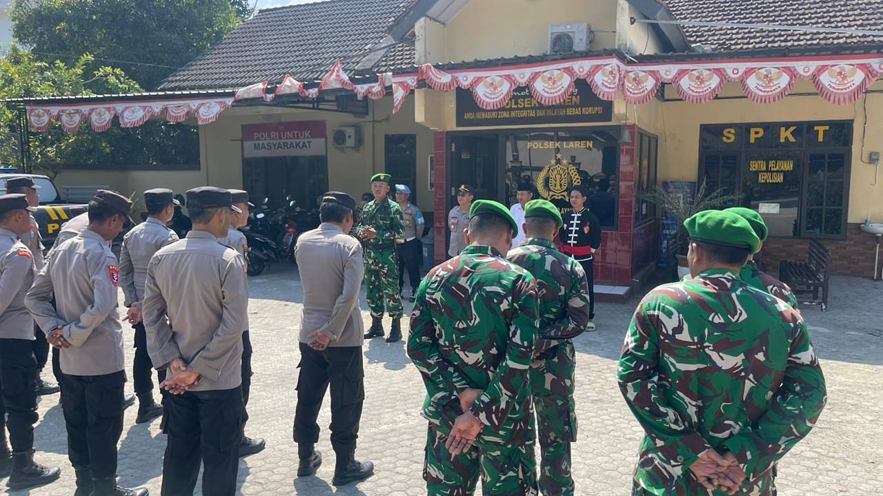 Pererat Sinergitas, Koramil 0812/19 Laren Intensifkan Patroli Wilayah Bersama Muspika