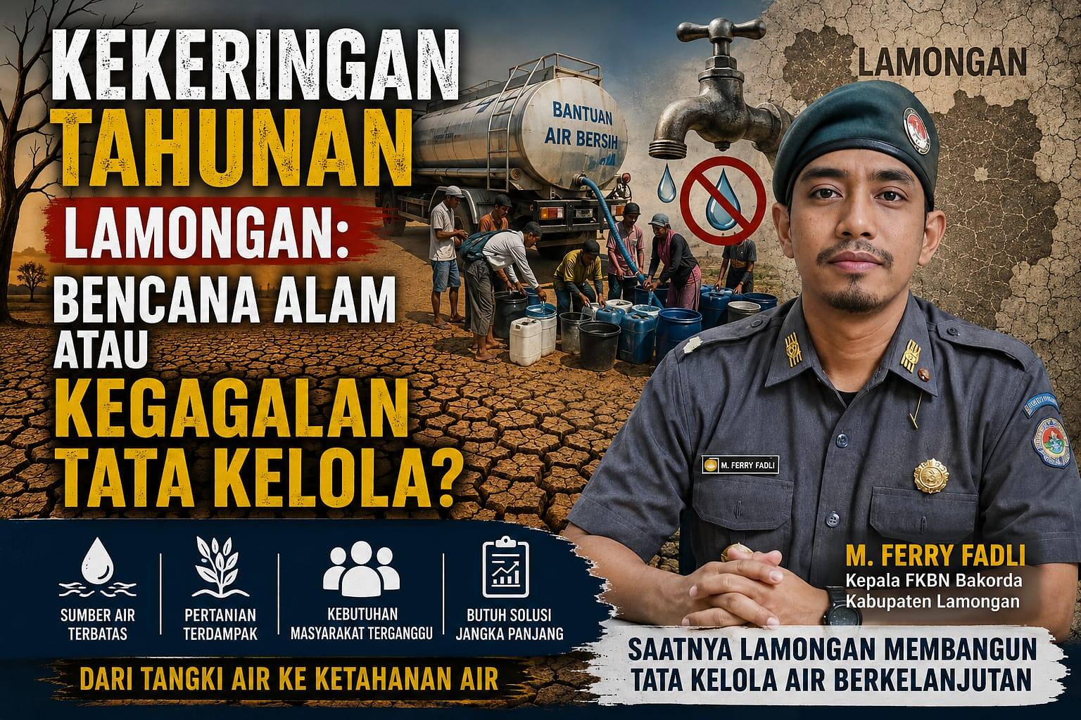 91 Desa Rawan Kekeringan, FKBN Dorong Lamongan Ubah Paradigma dari Tangki Air ke Ketahanan Air