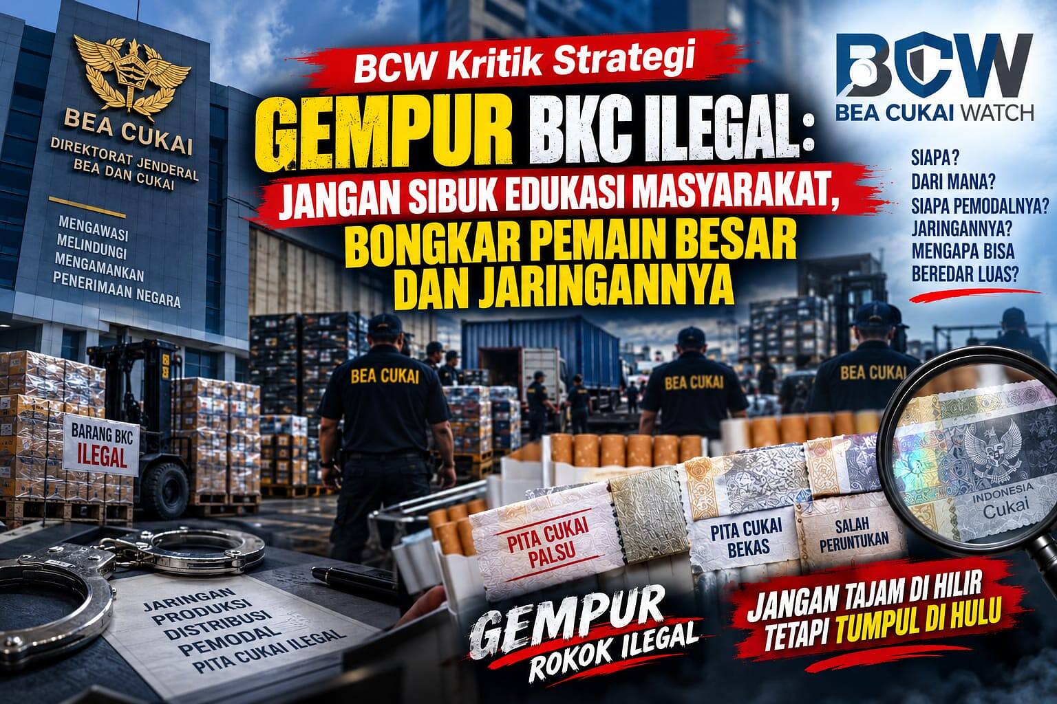 Gempur BKC Ilegal, BCW: Kejar Produsen, Distributor dan Pemodal, Bukan Sekadar Edukasi Warung