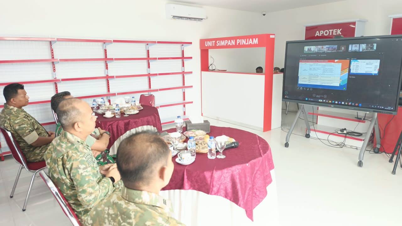 Dandim 0812/Lamongan Pantau Perkembangan KDKMP Lewat Vicon