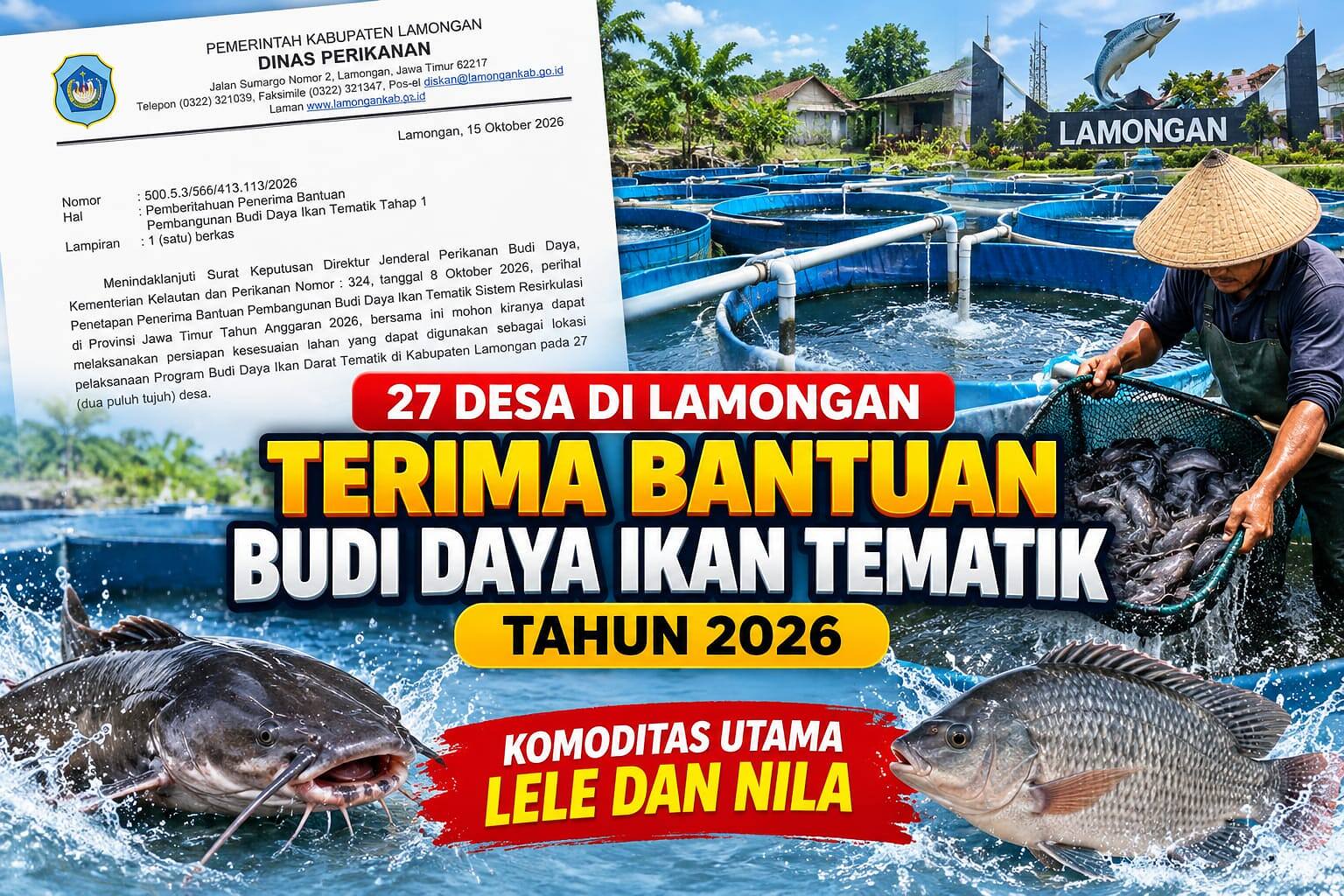 Kabar Baik bagi Pembudidaya, 27 Desa di Lamongan Disiapkan untuk Program Budi Daya Ikan