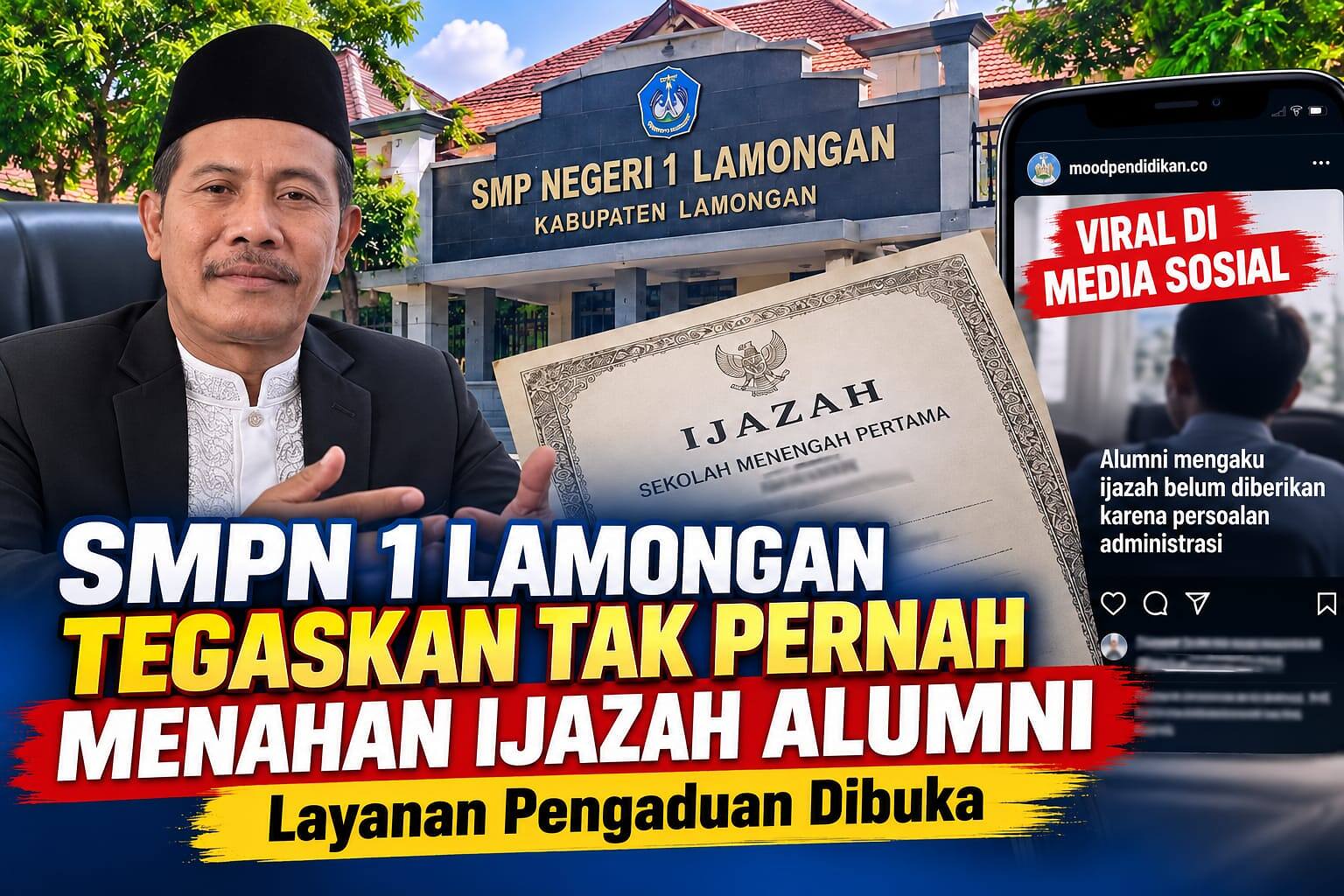 Viral Dugaan Ijazah Ditahan, SMPN 1 Lamongan Berikan Klarifikasi Resmi